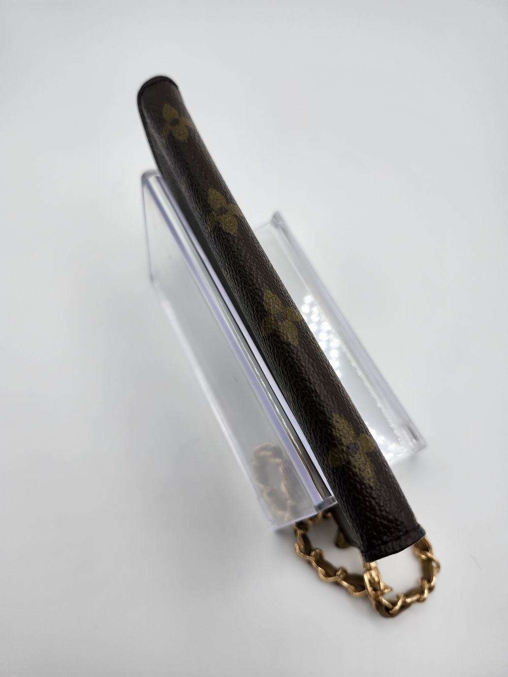 Authentic Preloved Louis Vuitton Brown Monogram Poche Toilette Chain Wristlet - Picture 5 of 13